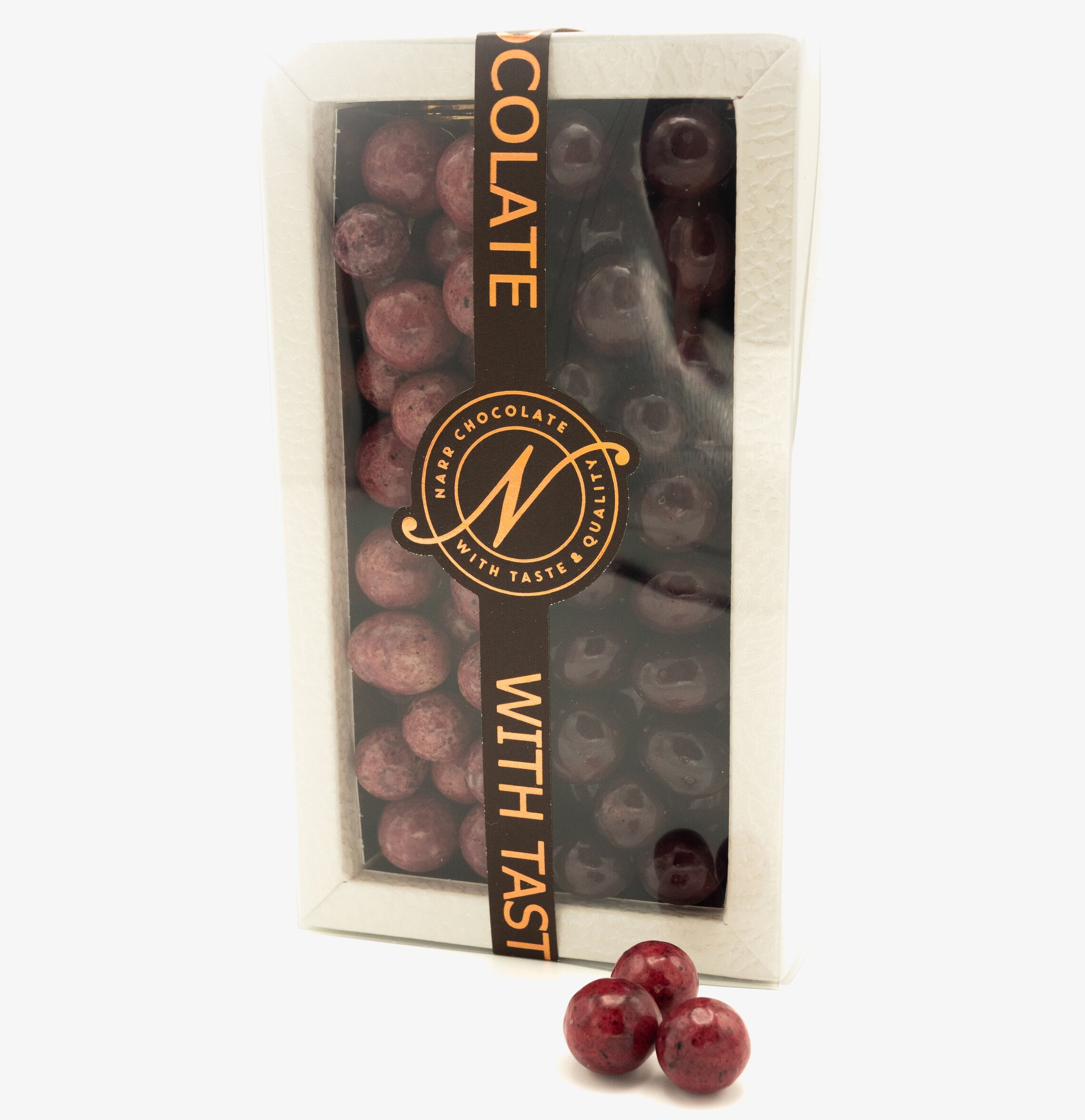 Produkten Duo Blåbär/Svartvinbär från Narr Chocolate