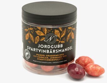 Narr Chocolate Jordgubb svartvinbärsmandel förpackad i burk