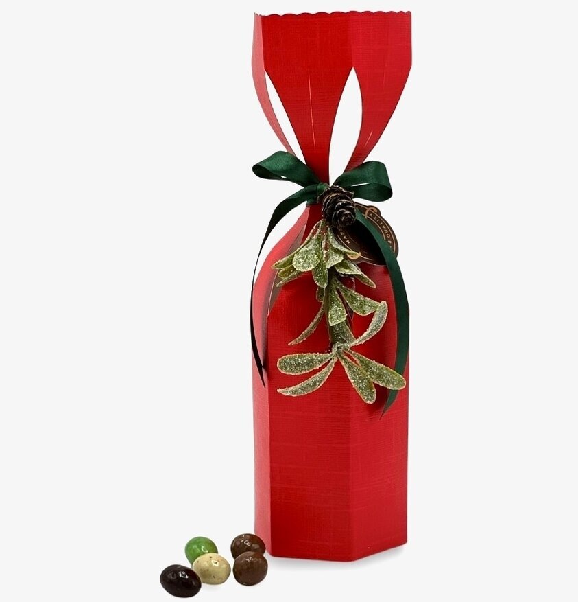 Julsäcken från Narr Chocolate med festlig och elegant design