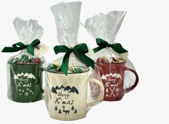 Julmugg X-MAS från Narr Chocolate med julmotiv och choklad