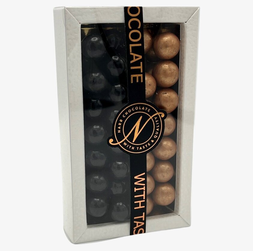 Duo Havssalt/Kola från Narr Chocolate i elegant förpackning