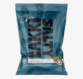 Narr Chocolate Lakki Salty förpackning med modern design