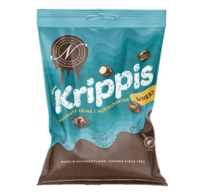 Narr Krippis Wheat från Narr Chocolate i turkos och brun påse